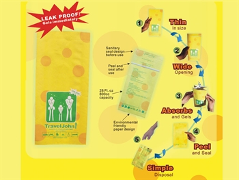 TRAVELJOHN BUSTA VOMITO - 800cc - Conf. 5 pz. - immagine 3