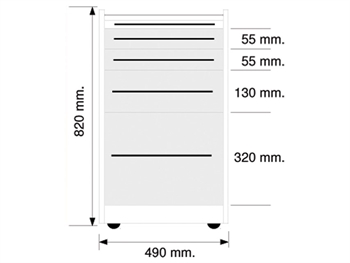 CASSETTIERA MOBILE GE414 4 cassetti 49 cm - bianca - immagine 3